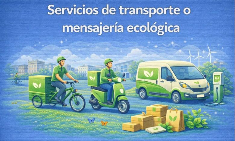 Servicios de transporte o mensajería ecológica: movilidad sostenible para un futuro responsable
